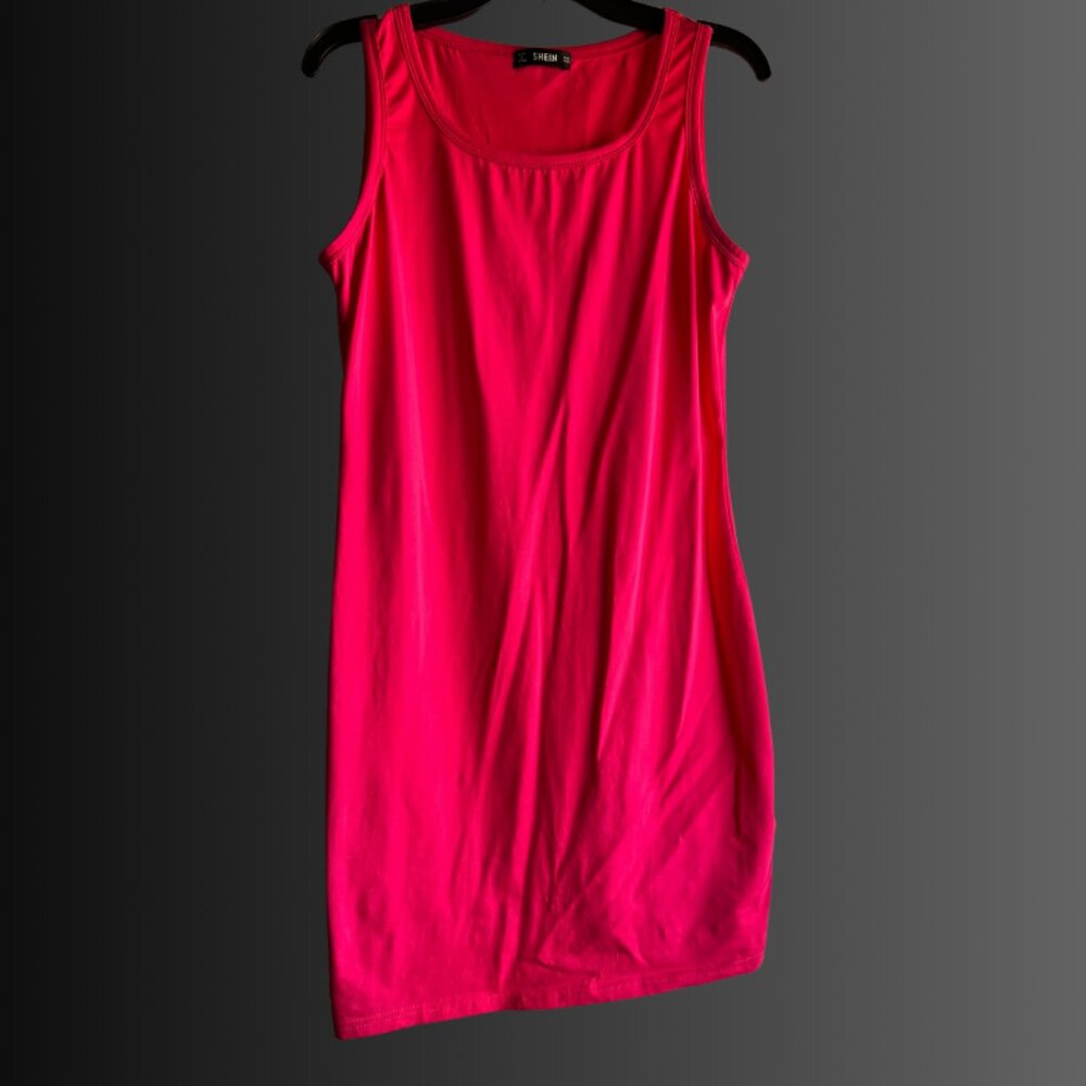 FUSCHIA SEMI SHEER BODYCON MINI DRESS